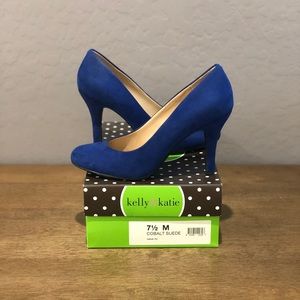 Kelly & Katie Cobalt Blue suede Heels